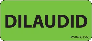 Label Paper Removable Dilaudid 1" Core 2 1/4" X 1 Fl. Green 420 Per Roll