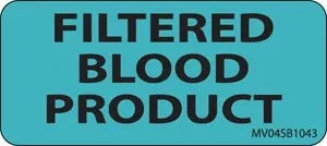 Label Paper Removable Filtered Blood 1" Core 2 1/4" X 1 Blue 420 Per Roll