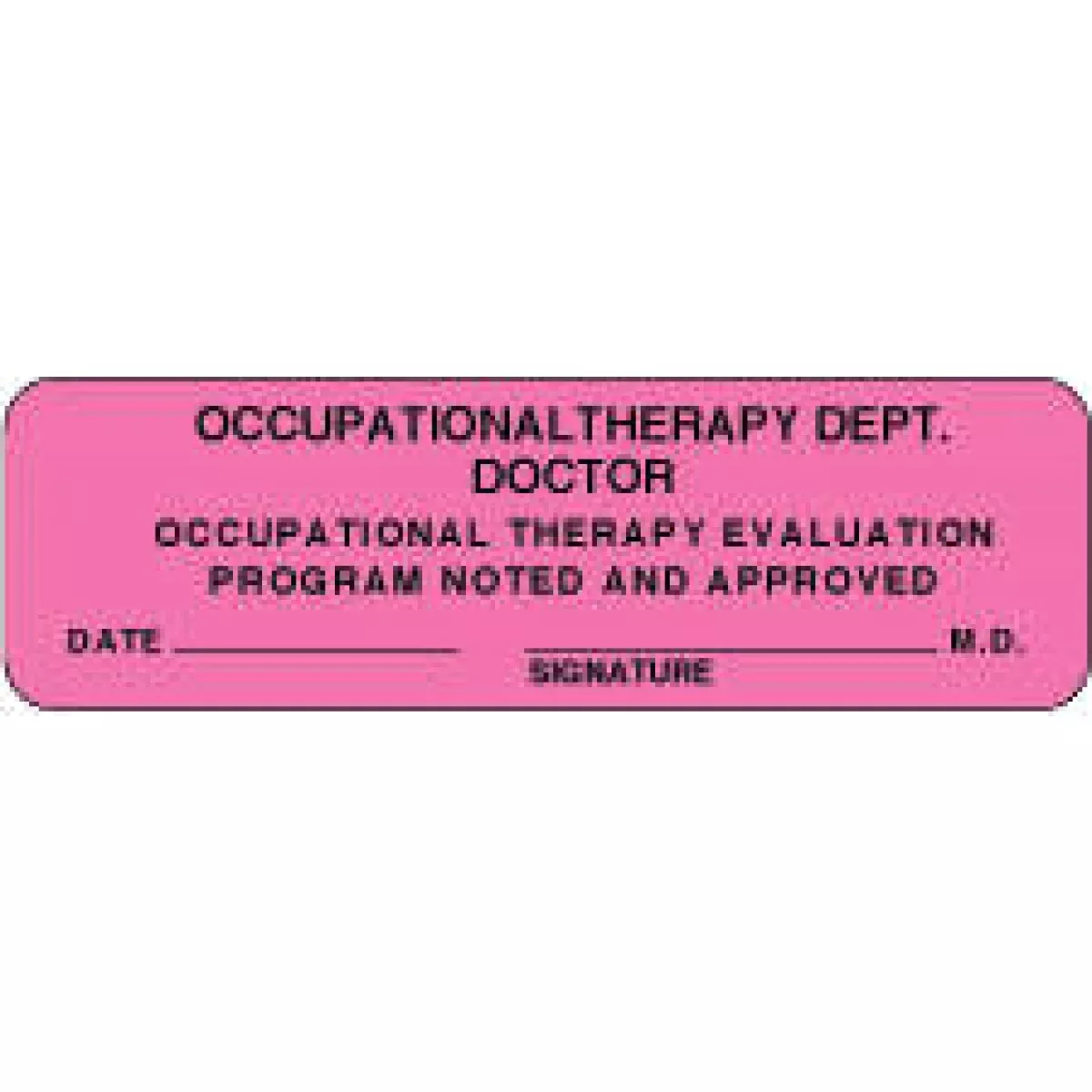 Label Paper Removable Occupational Therapy 2 7/8" X 7/8" Fl. Pink 1000 Per Roll