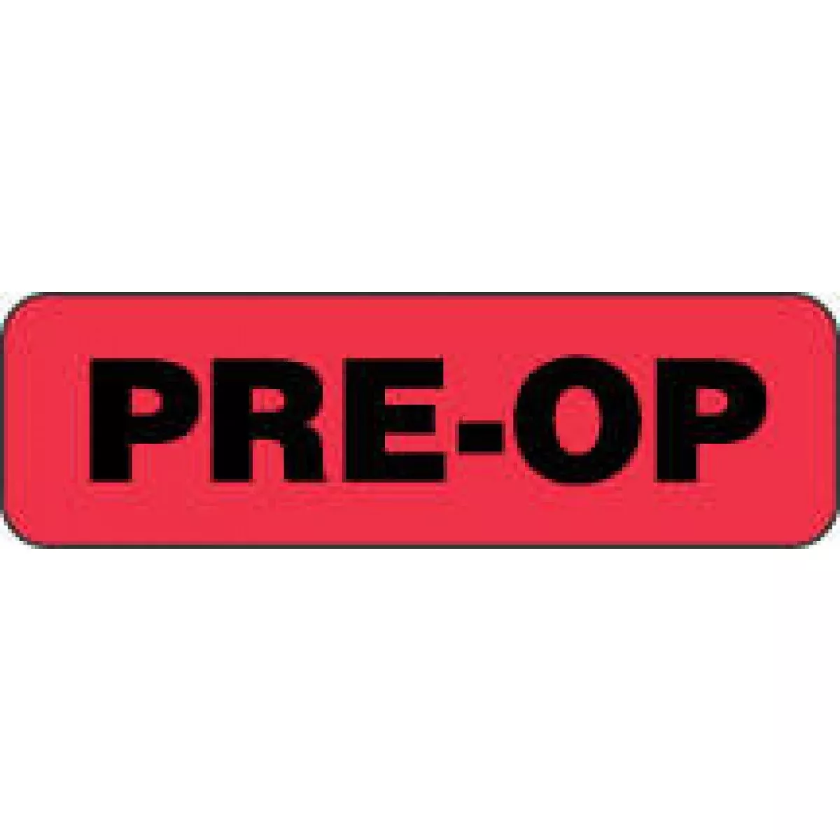 Label Paper Removable Pre-Op 1 1/4" X 3/8" Fl. Red 1000 Per Roll
