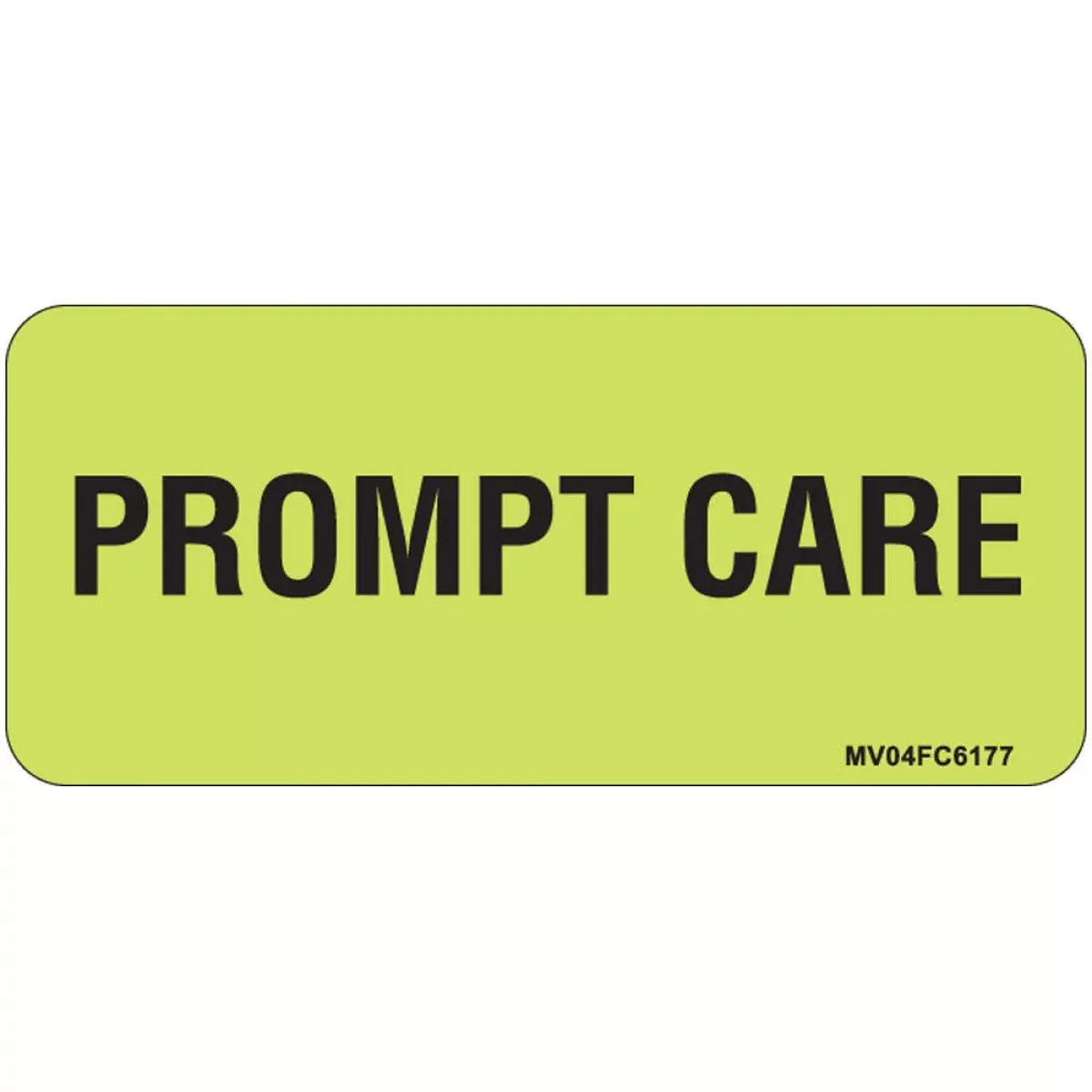 Label Paper Removable Prompt Care 1" Core 2 1/4" X 1 Fl. Chartreuse 420 Per Roll