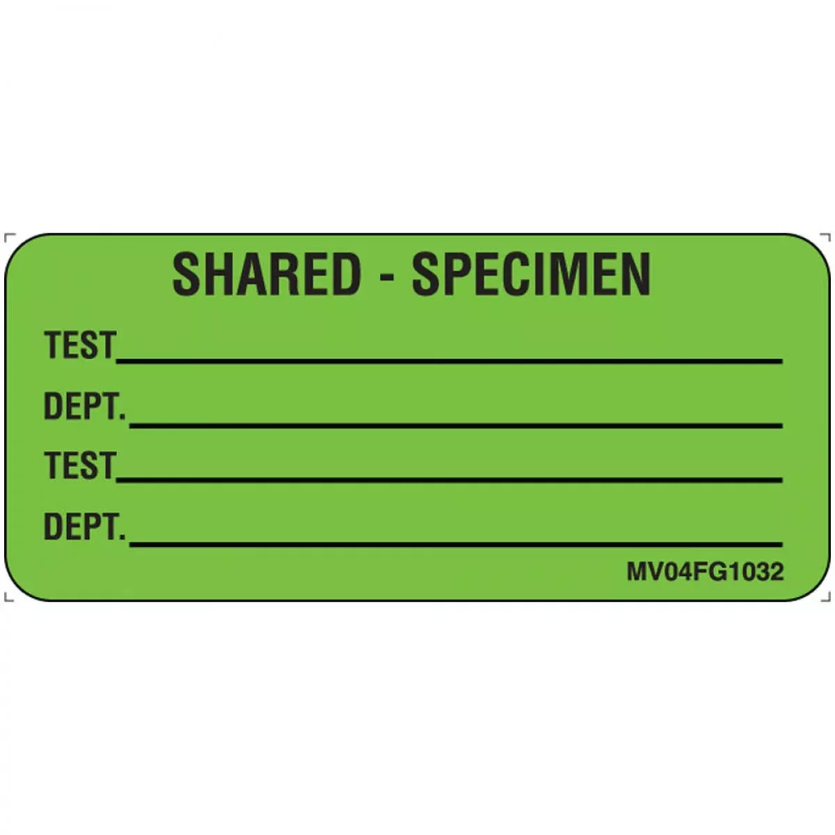 Label Paper Removable Shared - Specimen 1" Core 2 1/4" X 1 Fl. Green 420 Per Roll