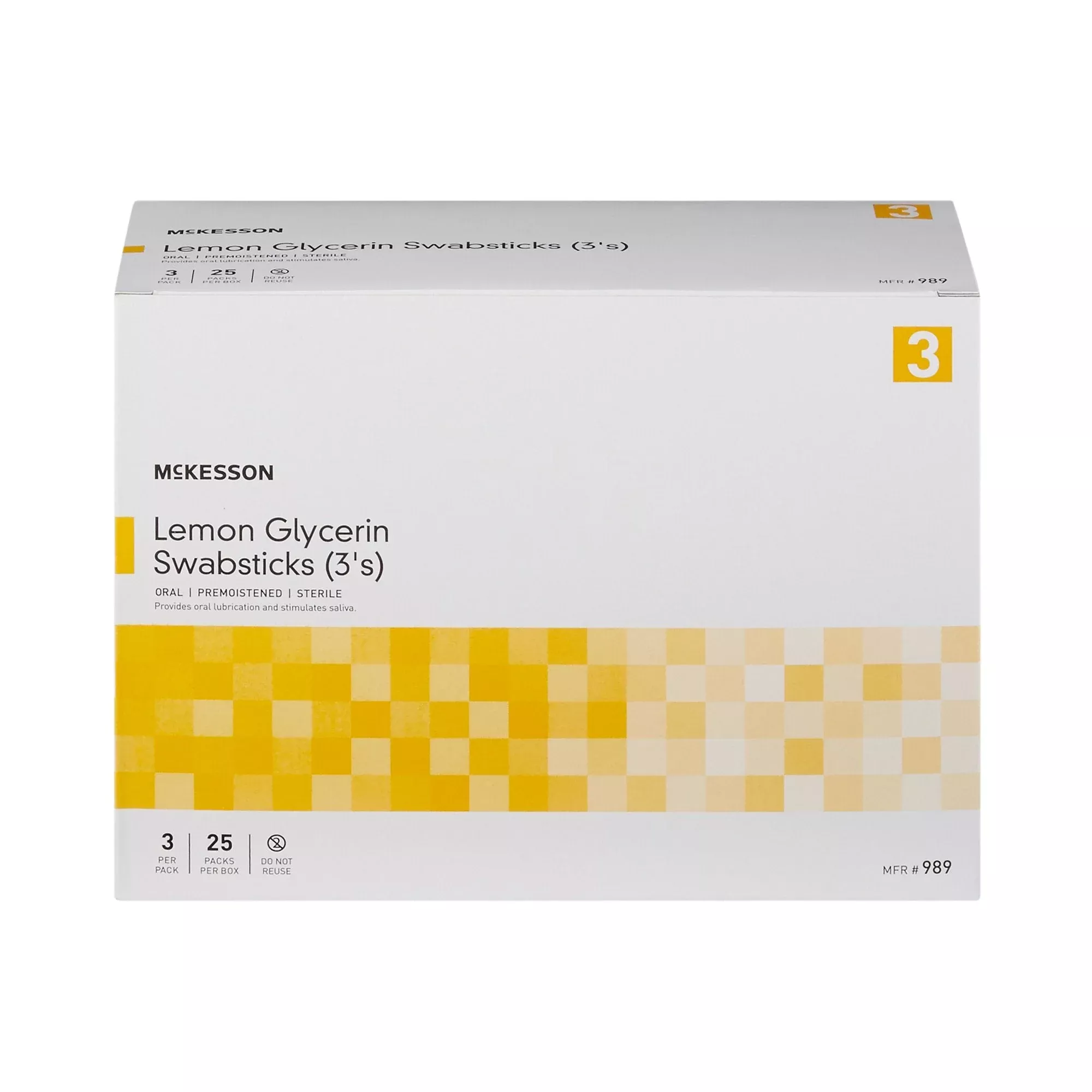 Lemon Glycerin Swabstick McKesson Rayon Tip 3 per Pack