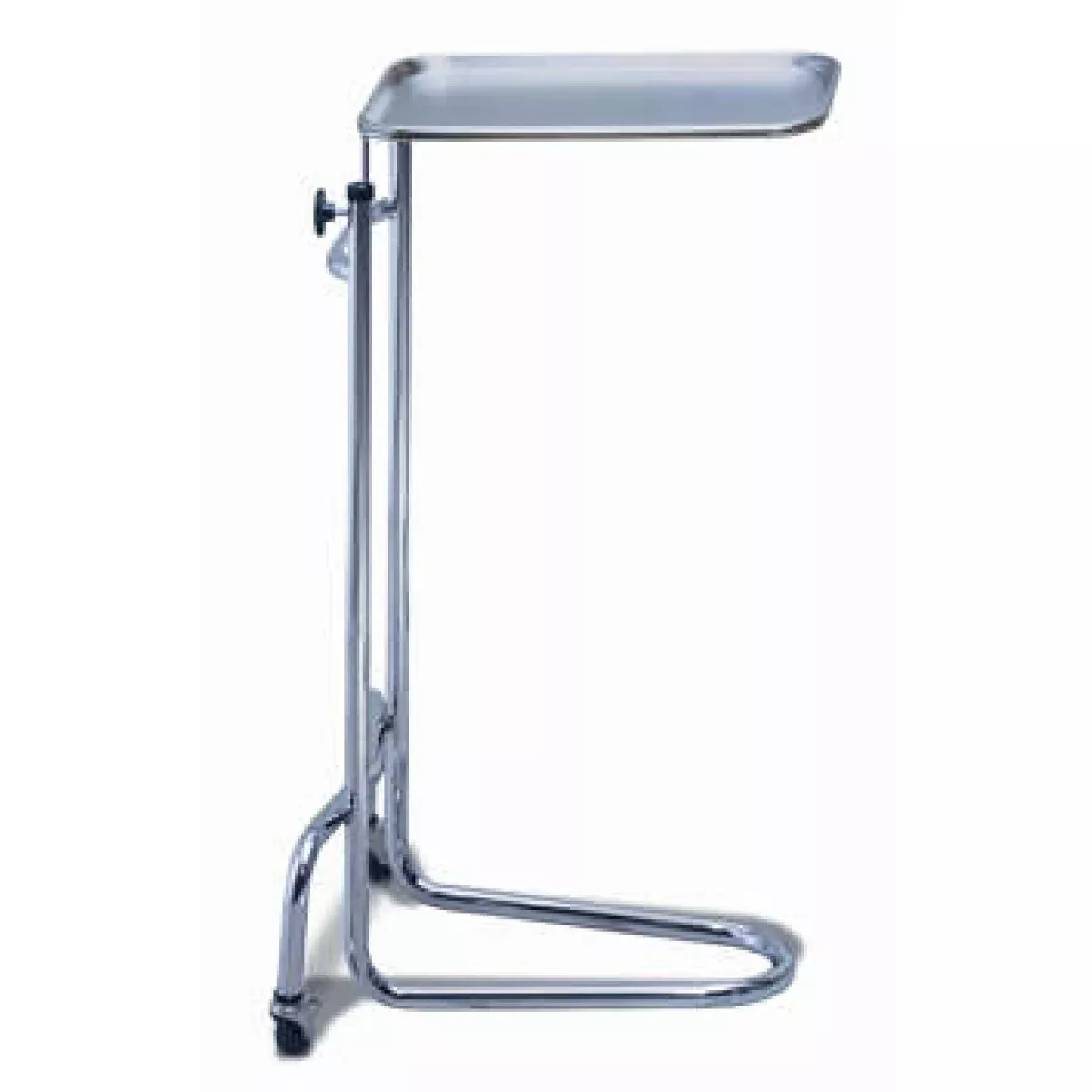 Mayo Stand With 2 Wheels Silver Steel Adjustable 34"-53" 1 Per Each