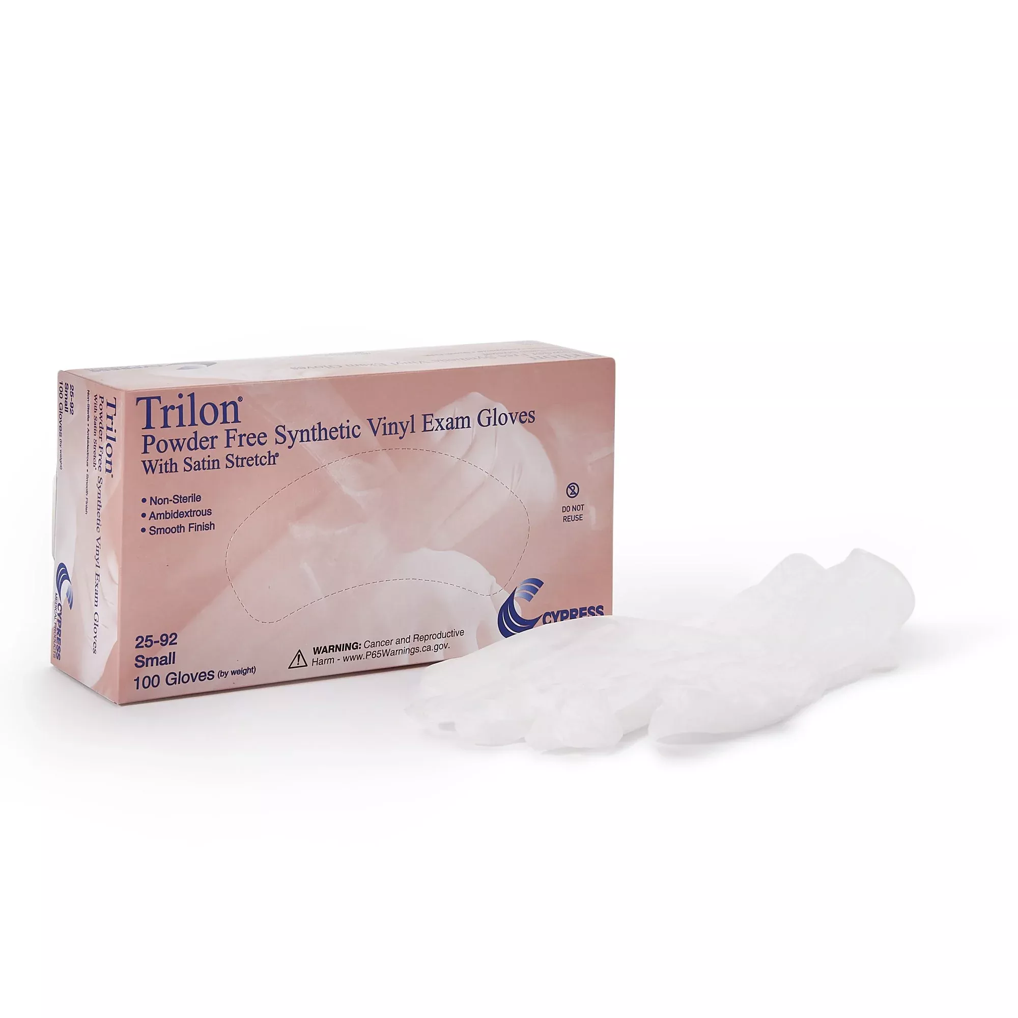 McKesson 25-92 Trilon Vinyl Exam Glove, Small, Clear