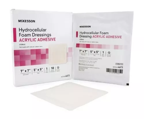 Mckesson Hydrocellular Adhesive Foam Dressing Acrylic with Border Sterile