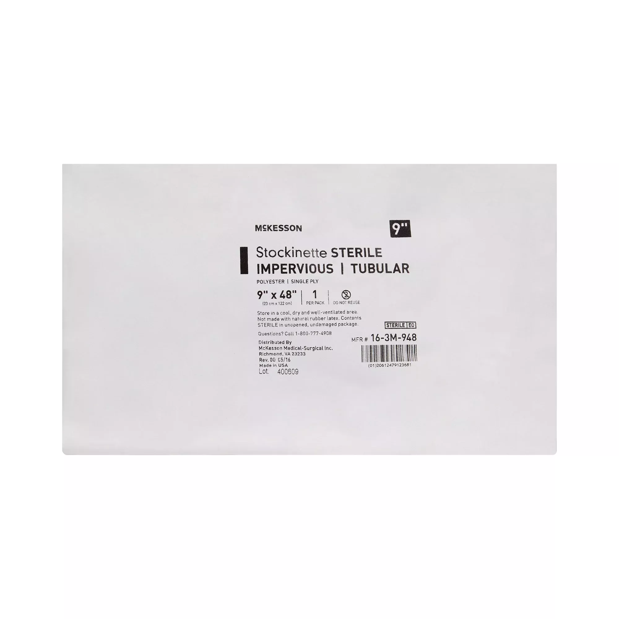 McKesson Impervious Surgical Stockinette, 9 x 48 Inch
