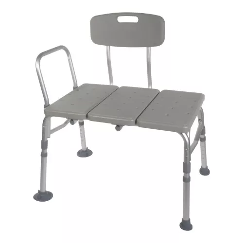 McKesson Knocked Down Bath Transfer Bench Removable Arm Rail 17-1/2 to 22-1/2 Inch Seat Height 400 lbs. Weight Capacity - M-1128904-294 - Each