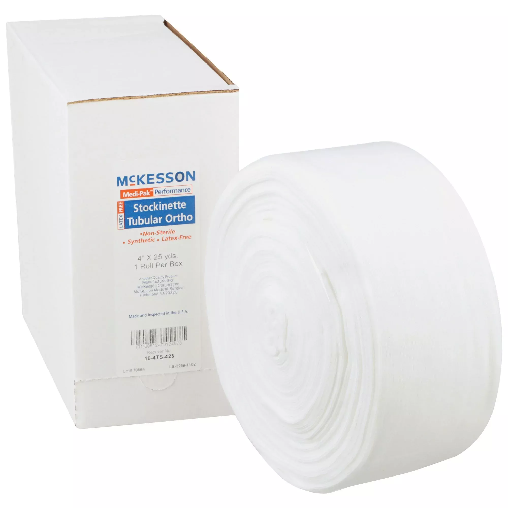 McKesson White Polyester Tubular Stockinette, 4 Inch x 25 Yard