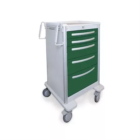 Med Jr. Aluminum Cart 5-Drawer with Key Lock - 42"H