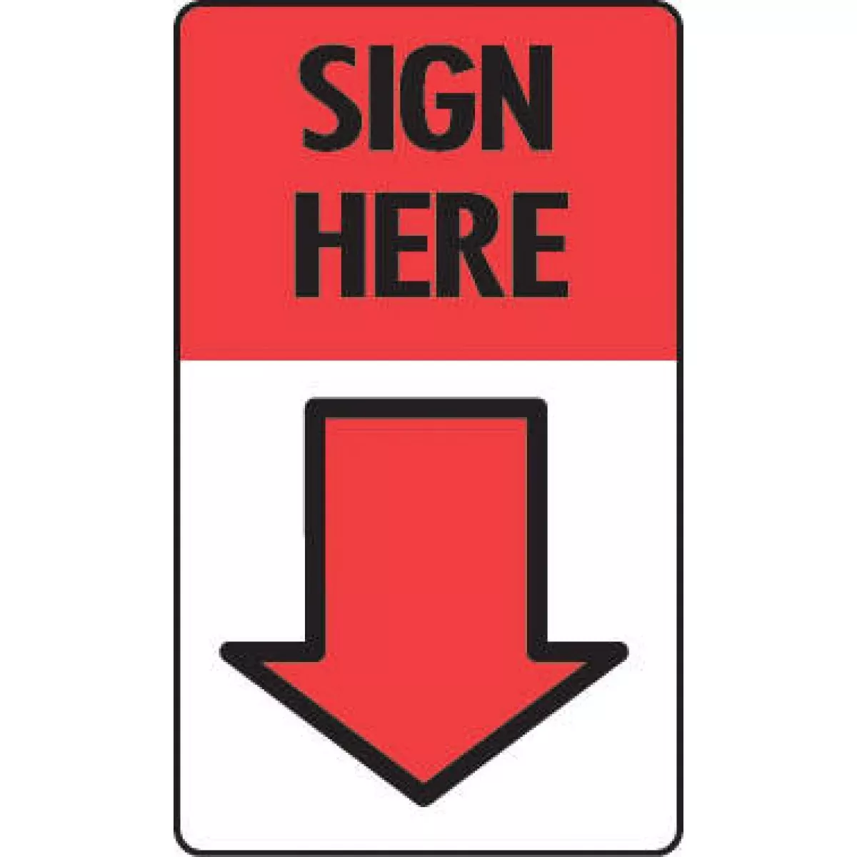 Medi-Tag Flags & Tags "Sign Here" Red Removable 1-11/16"X1" 50 Per Pack