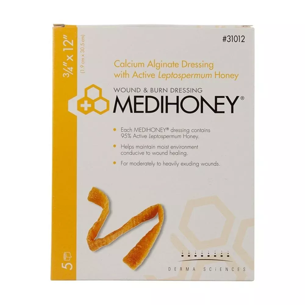 MEDIHONEY Calcium Alginate Dressing .75" x 12" Rope