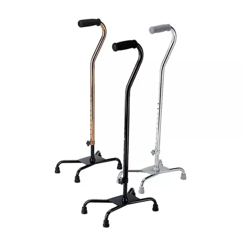Medline Aluminum Quad Canes, Small Base, Black (MDS86222W)