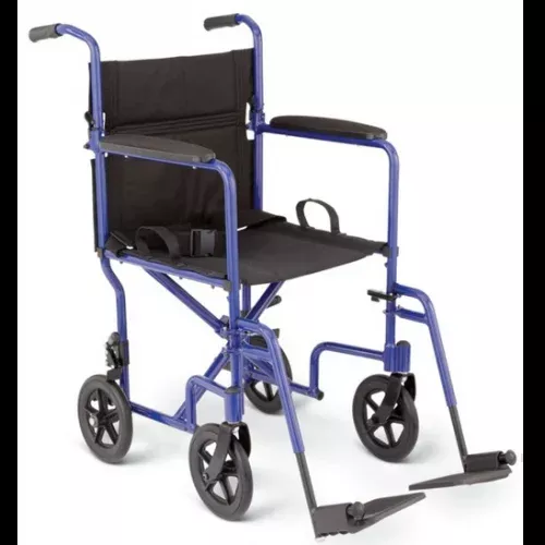 Medline Aluminum Transport Chair with 8 Inch Wheels