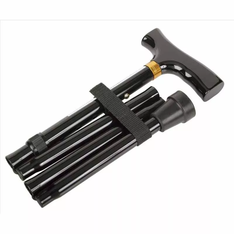 Medline Folding T-Handle Canes, Black (MDS86430WH)