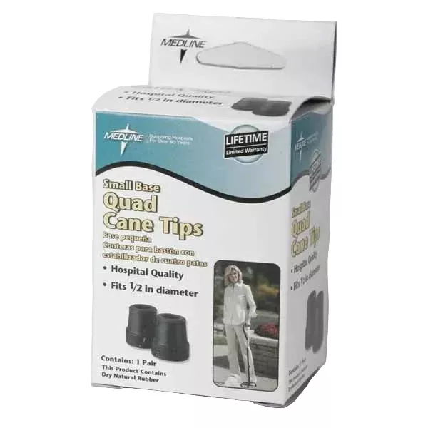 Medline Quad Cane Tips, Black (MDS86424W4)