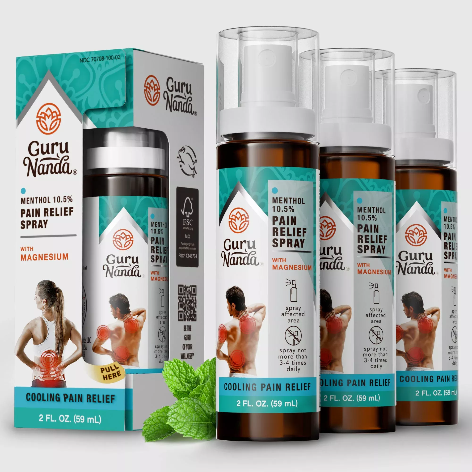 Menthol with Magnesium Spray for Pain Relief- Pack of 3