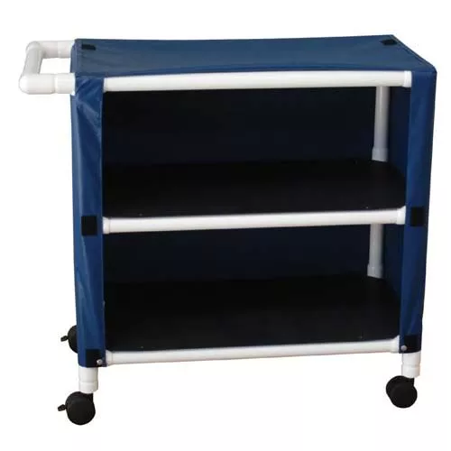 MJM PVC Long Linen Cart with Two Shelves