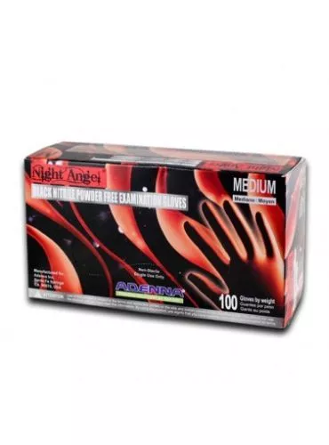 Night Angel Black Nitrile Powder Free Exam Gloves