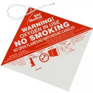 No Smoking Warning Sign (Caution Oxygen) 100/Pk