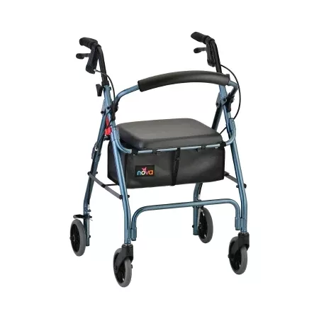 Nova Ortho-Med 4 Wheel Rollator GetGO Classic Blue Folding Aluminum Frame - M-934440-3582 - Each