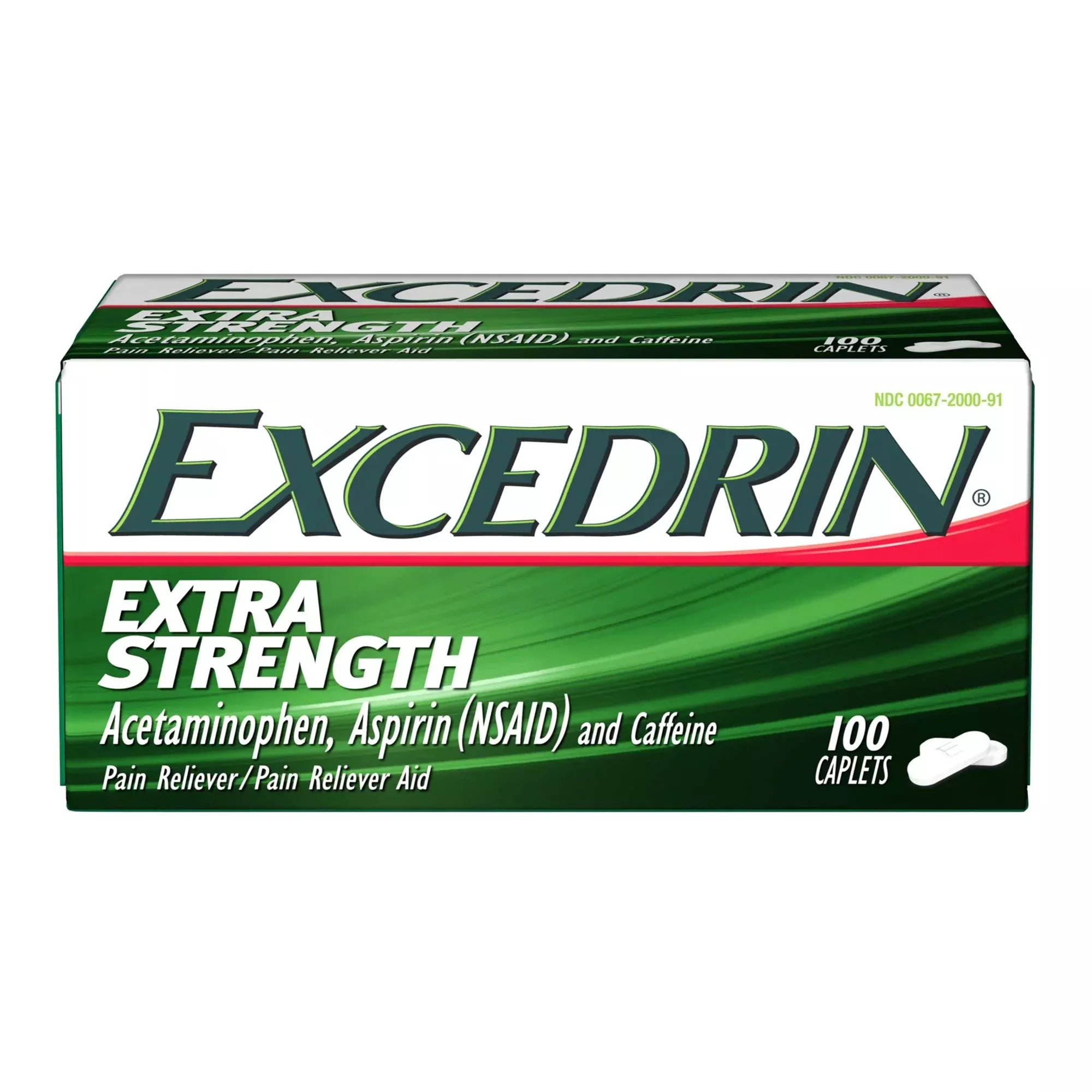 Pain Relief Excedrin Extra Strength 250 mg - 250 mg - 65 mg Strength Acetaminophen / Aspirin / Caffeine Capsule 100 per Bottle