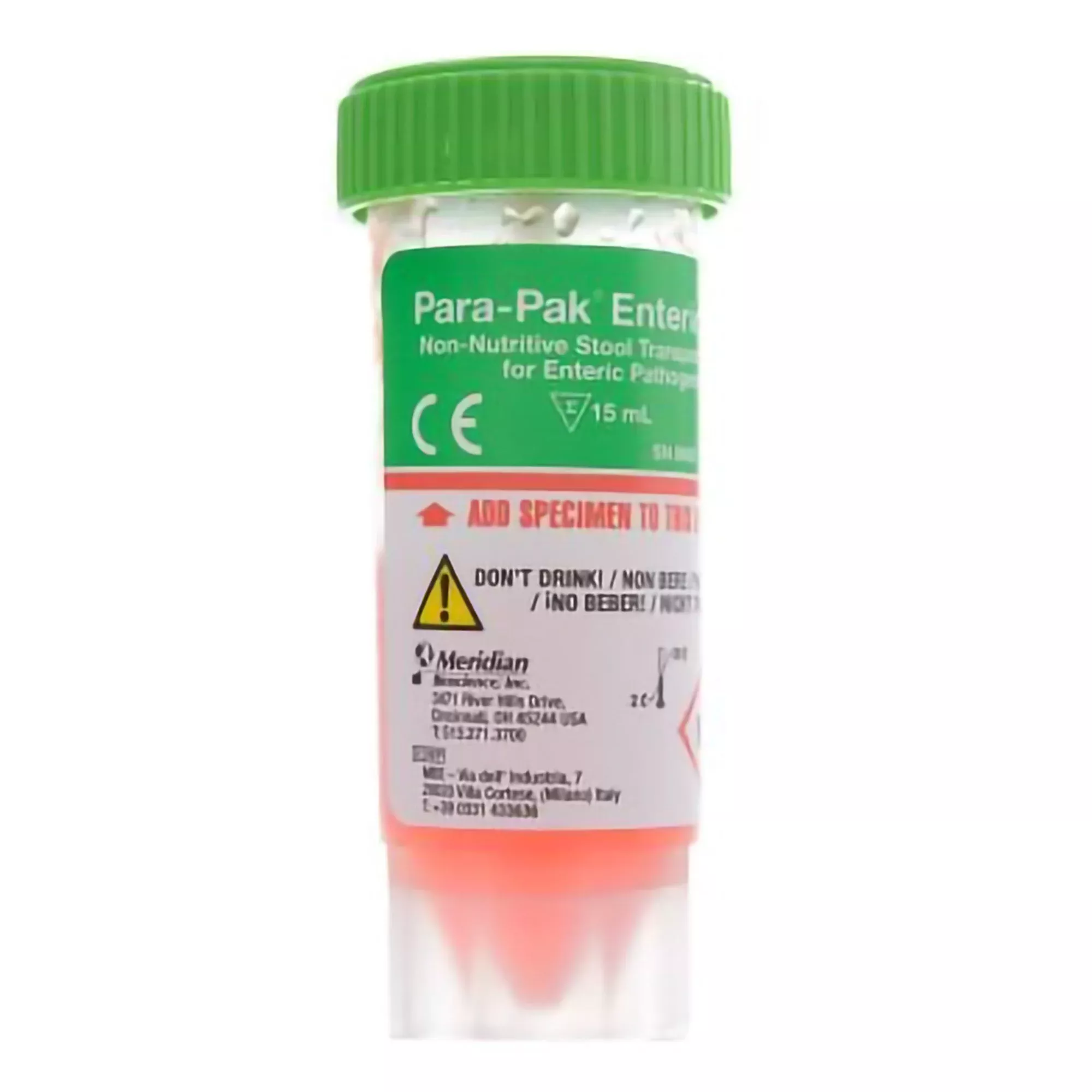 Para-Pak Single-Vial Stool Specimen Container, 15 mL Fill