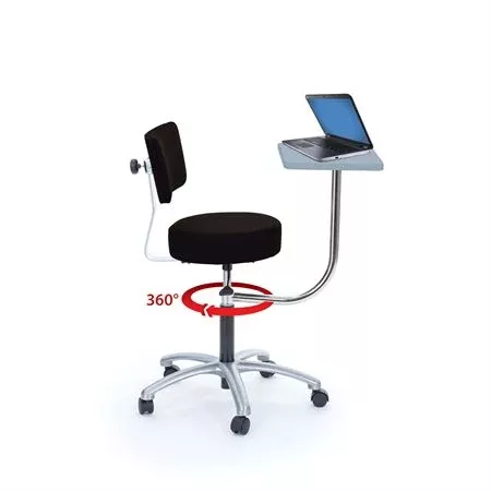 Physician Stool with Laptop Desk Stool with Laptop Desk - 19"-26.5"H