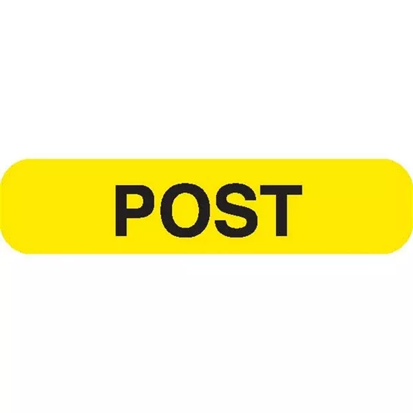 POST Phlebotomy/Specimen Receiving Labels MarketLab Post Label, Yellow PK1000 ,1000 / pk