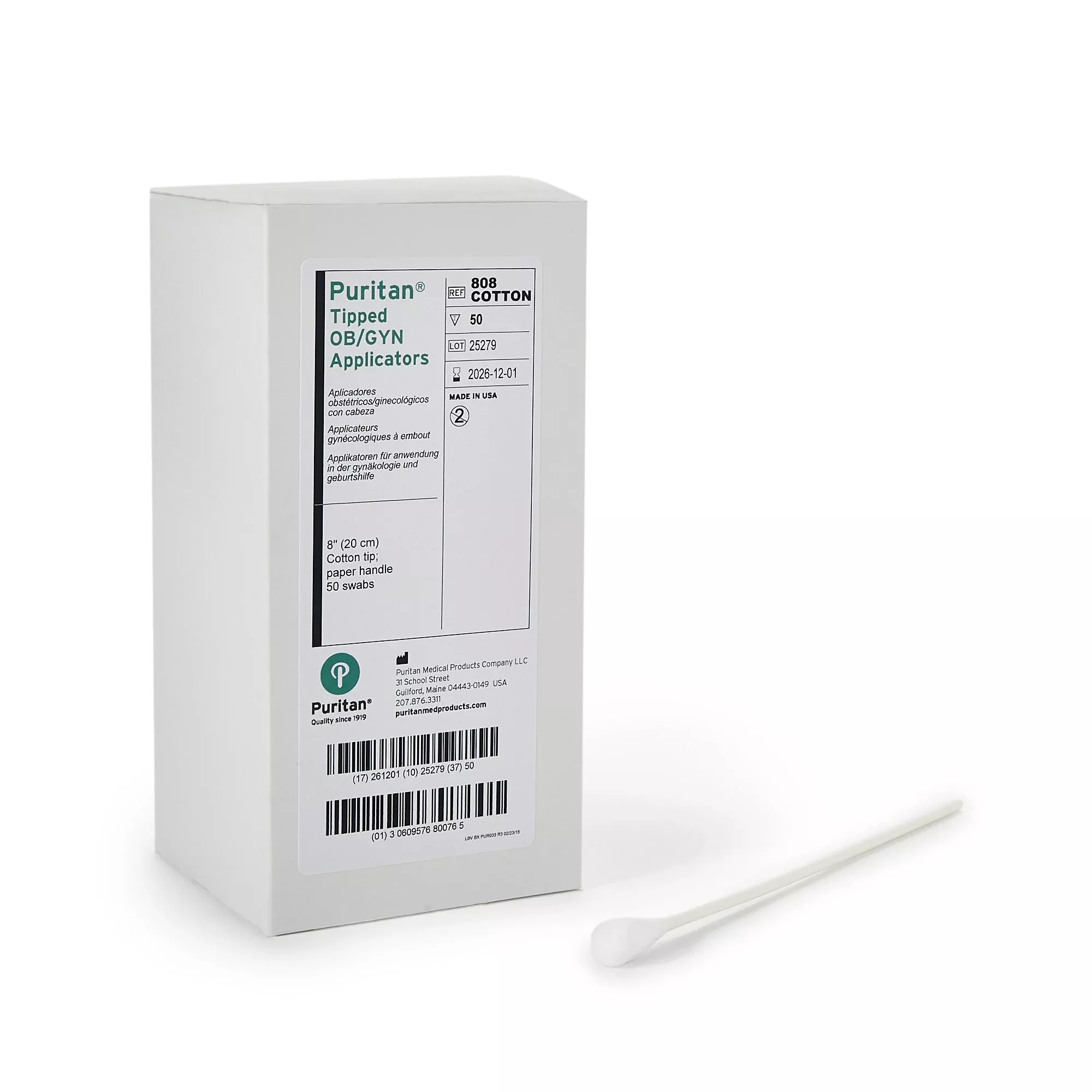 Puritan OB/GYN Swabstick, 8-Inch Length