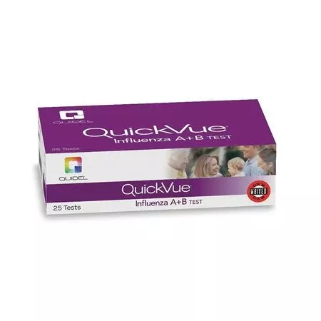 QuickVue Influenza A+B Dipstick Test QuickVue Influenza A+B Dipstick Test • CLIA Waived ,Pack oF 25
