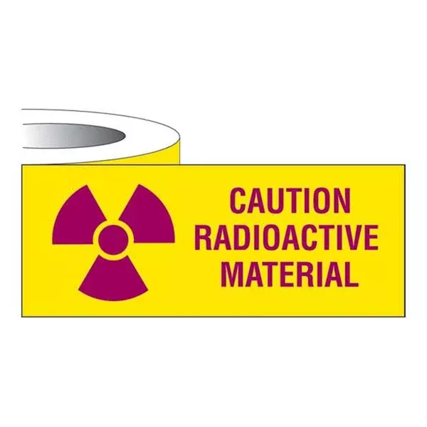 Radioactive Warning Labels Caution Radioactive Material • 1"W x 500"L ,1 / roll