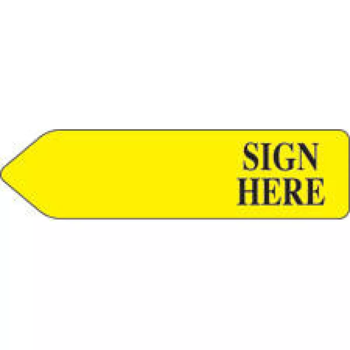 Redi-Tag Flags & Tags Arrow "Sign Here" Yellow Removable 1 7/8" X 9/16" 120 Per Roll
