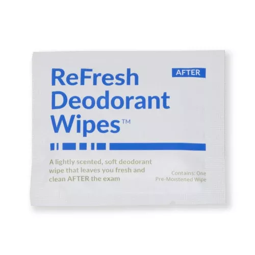 Refresh Deodorant Wipes Mammography Patient Wipe Lightly Scented Individually Packaged 50 Per Box