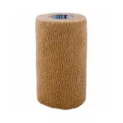 ReliaMed Cohesive (Self-Adhesive) Latex Elastic Bandage, 4" x 5 yds., Tan