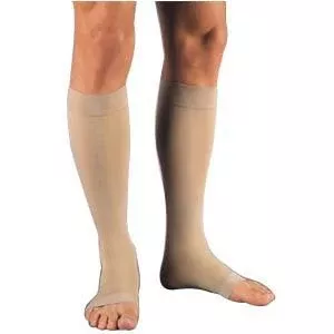 Relief Knee-High Firm Compression Stockings Large Full Calf, Beige