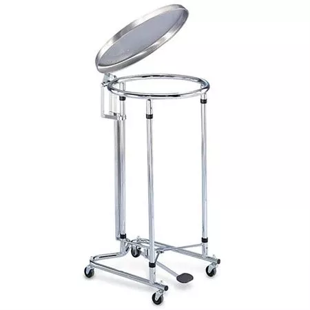 Round Chrome Step-On Hamper with Stainless Steel Lid Round Chrome Step-On Hamper Stainless Steel Lid • 19.625" Dia x 36"H ,1 Each