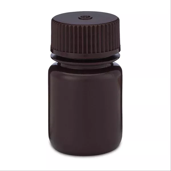 Round Wide Mouth Amber HDPE Bottles 1000mL ,6 / pk