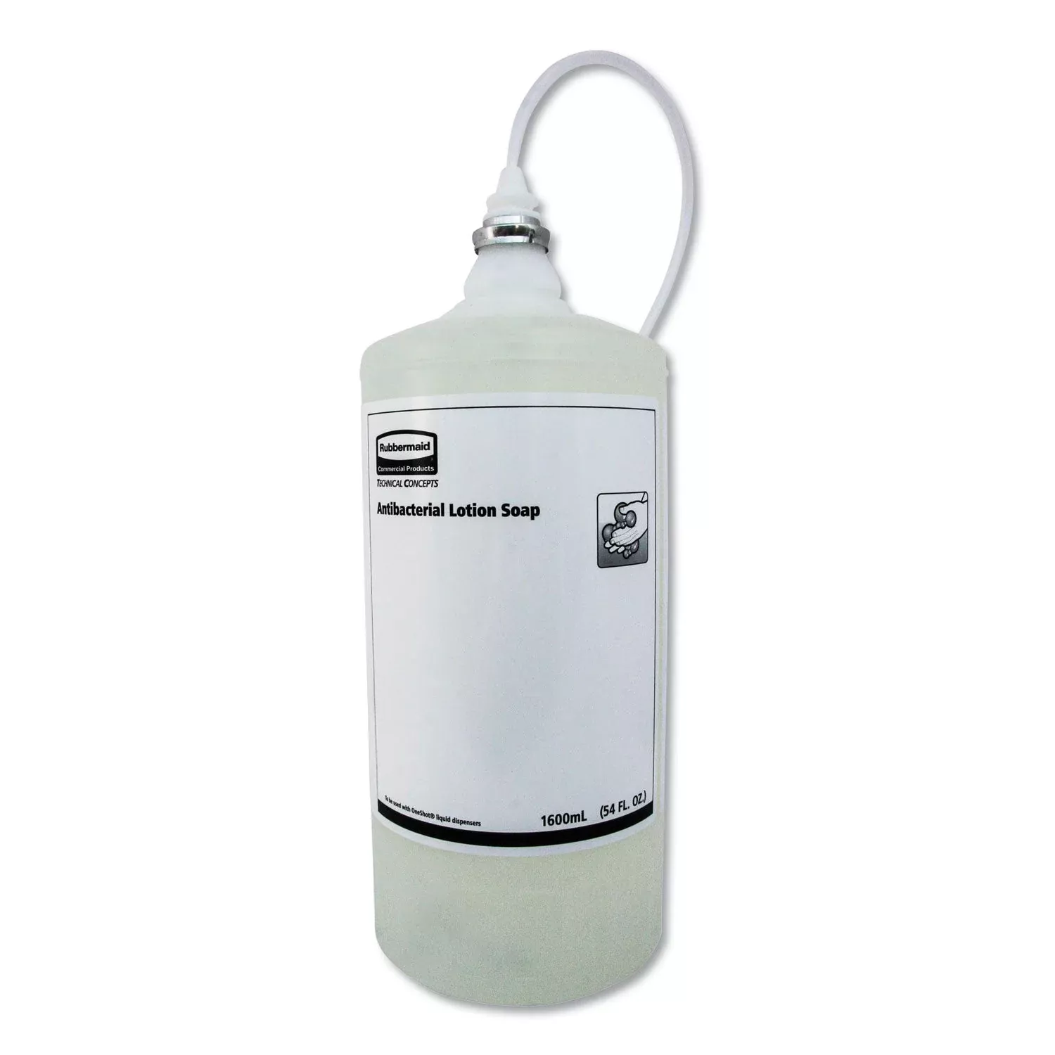 Rubbermaid One Shot Antibacterial Enriched Lotion Soap Refill, Unscented, 1,600 mL, 4/Carton