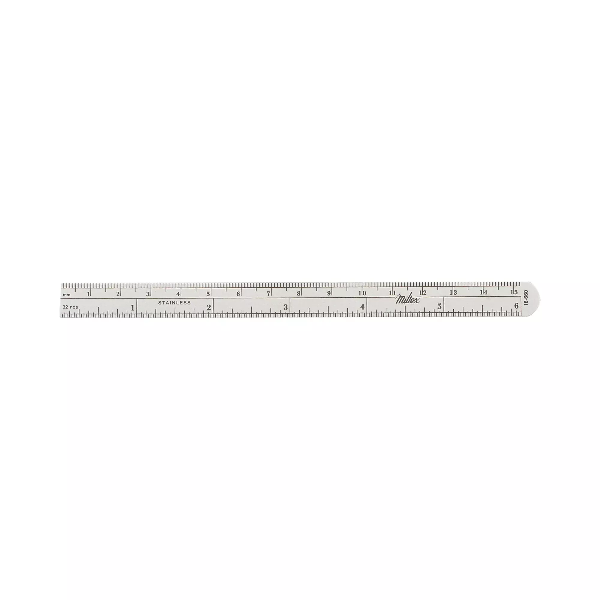 Ruler Stainless Steel 1/2 X 6 Inch