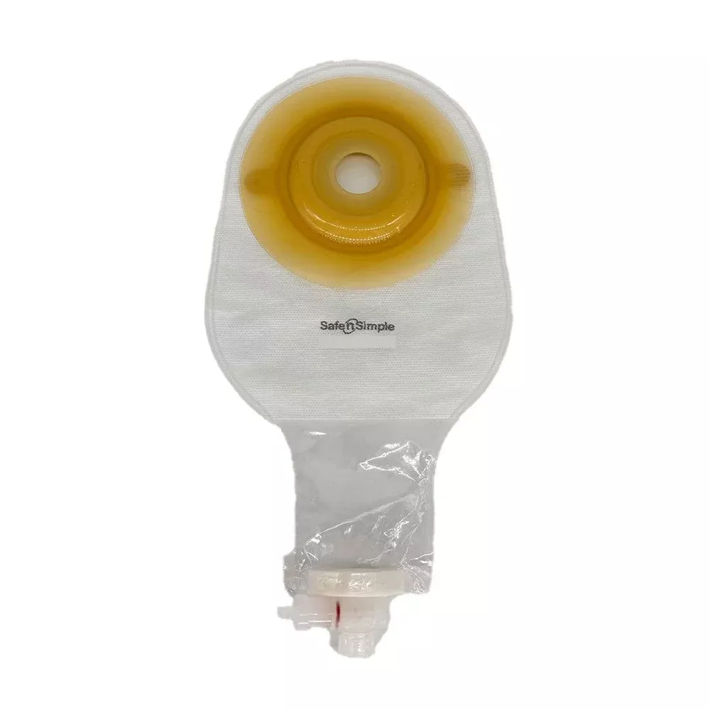 Safe N Simple 9" Convex 1 Piece Extended Wear Pre-cut Urostomy Pouch (80 Count)