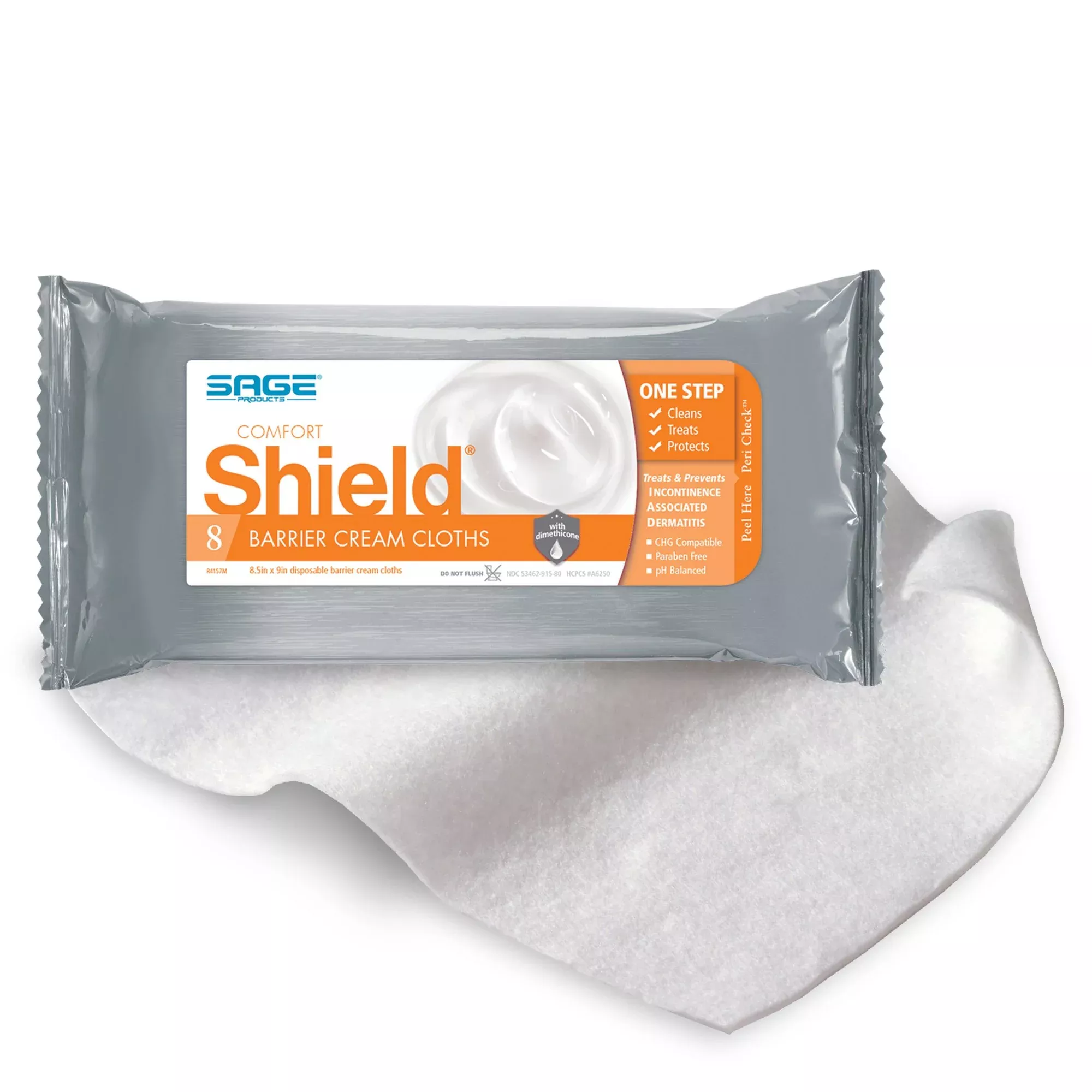 Sage 7905 Products Shield Barrier Cream Cloths, Soft Pack, CS