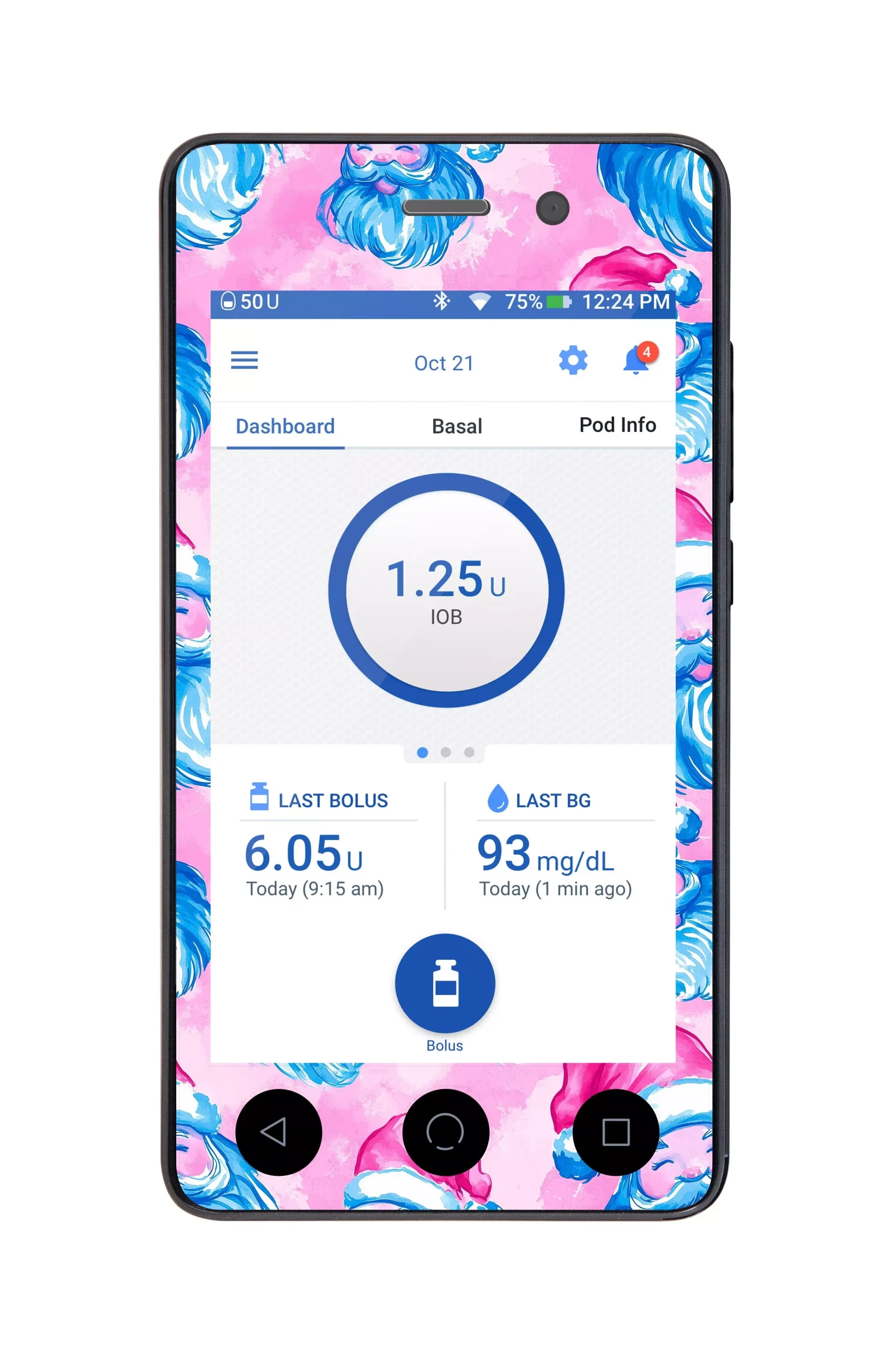 Santa Sticker for Omnipod DASH PDM – Pump Peelz