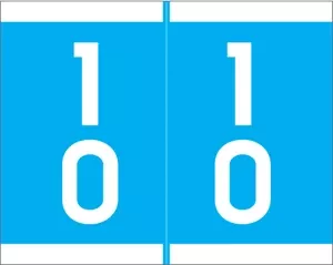 Sav-Tyme Compatible Dsfm Color Code Label Numeric "10-19" 1 1/5" X 1 3/16" Blue Permanent 500 Per Roll