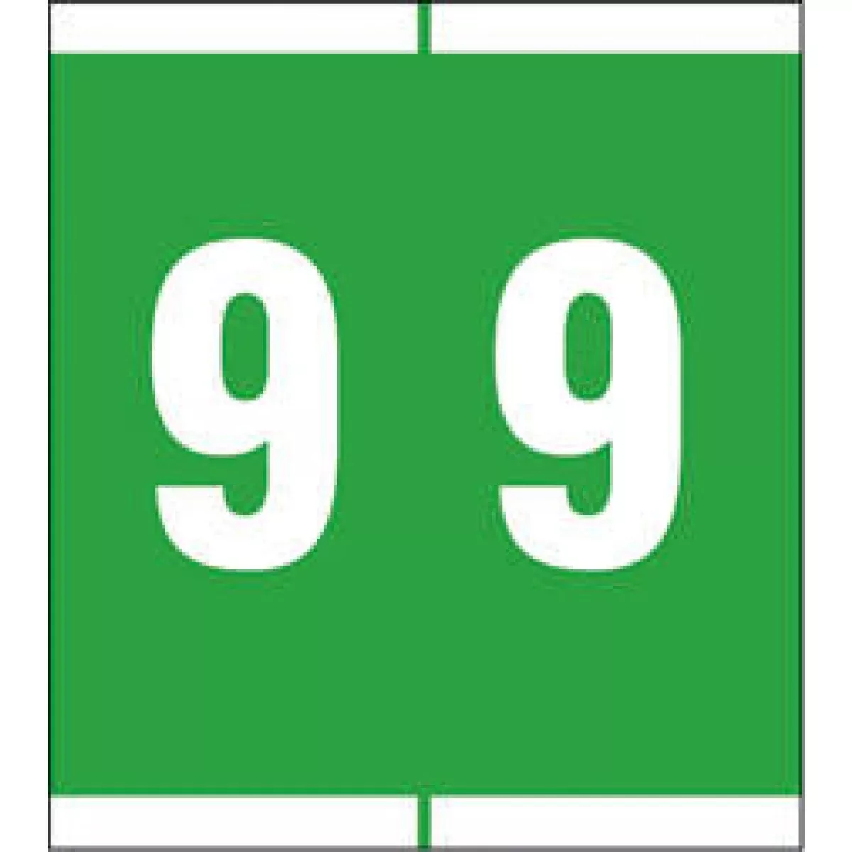 Sav-Tyme Compatible Nsfm Color Code Label Numeric "9" 1 1/2" X 1 11/16" Green Permanent 500 Per Roll