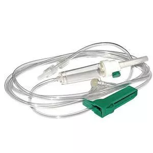 Secondary Administration Set With Standard Bore Tubing 35", Universal Spike Drip Chamber 20mL