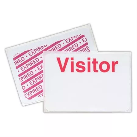 SecurAlert Visitor Badges 2" x 3 Red Lines after 24 Hours