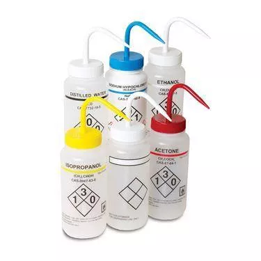 Self-Venting Wash Bottle - Assorted Pack Self-Venting Safety Wash Bottle, 500ml, Assorted ,6 / pk