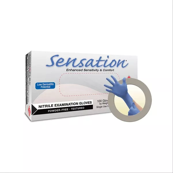 Sensation Nitrile Exam Gloves Small ,100 / bx