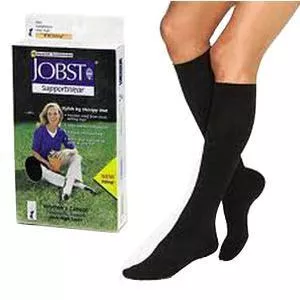 SensiFoot Knee-High Mild Compression Diabetic Sock Large, Black